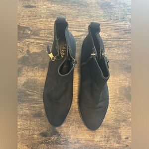 Ralph Lauren Black Suede Ankle Boots with Zio